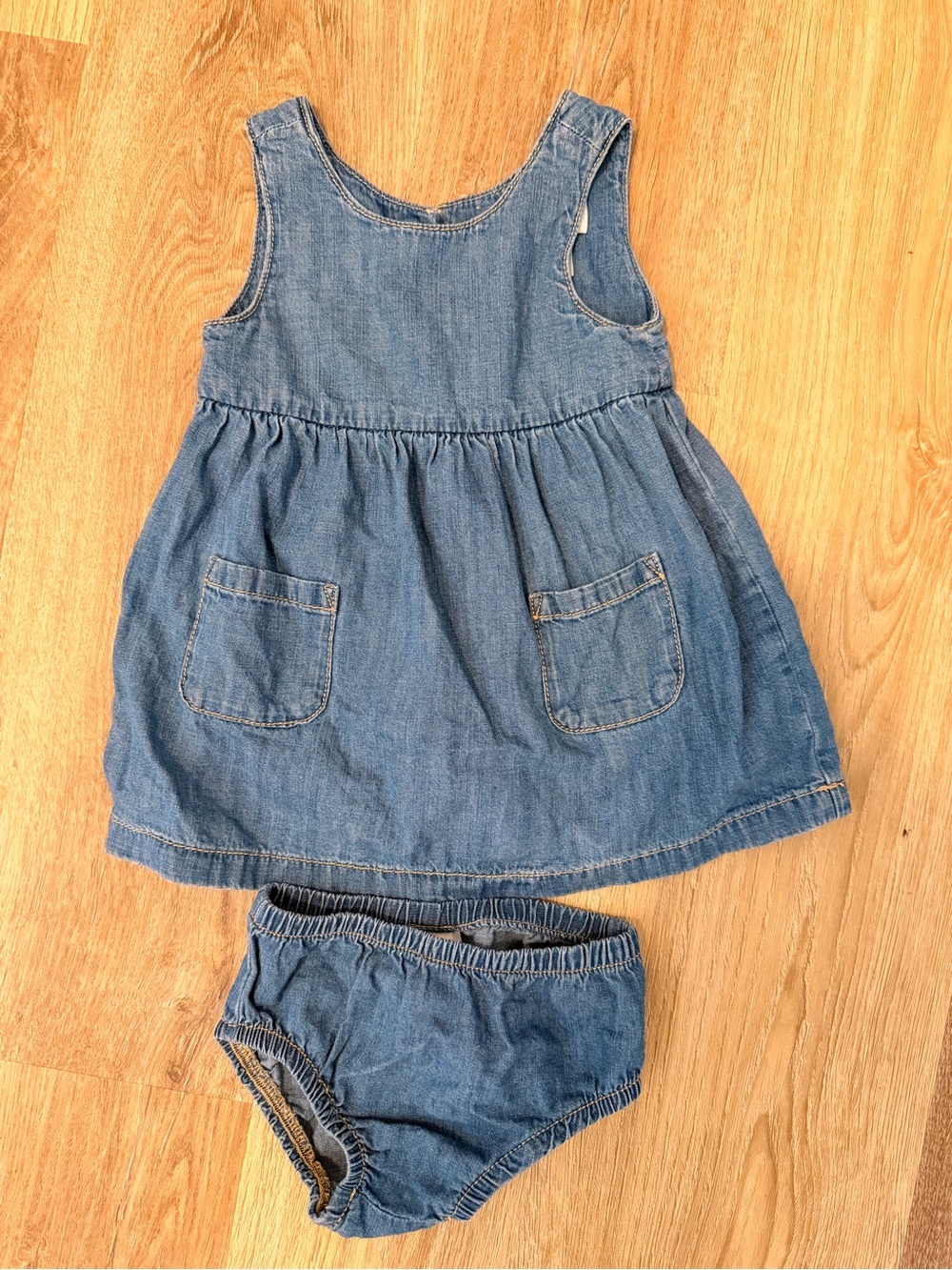 Little Planet by Carter's Denim Baby two piece Dress -  Blue